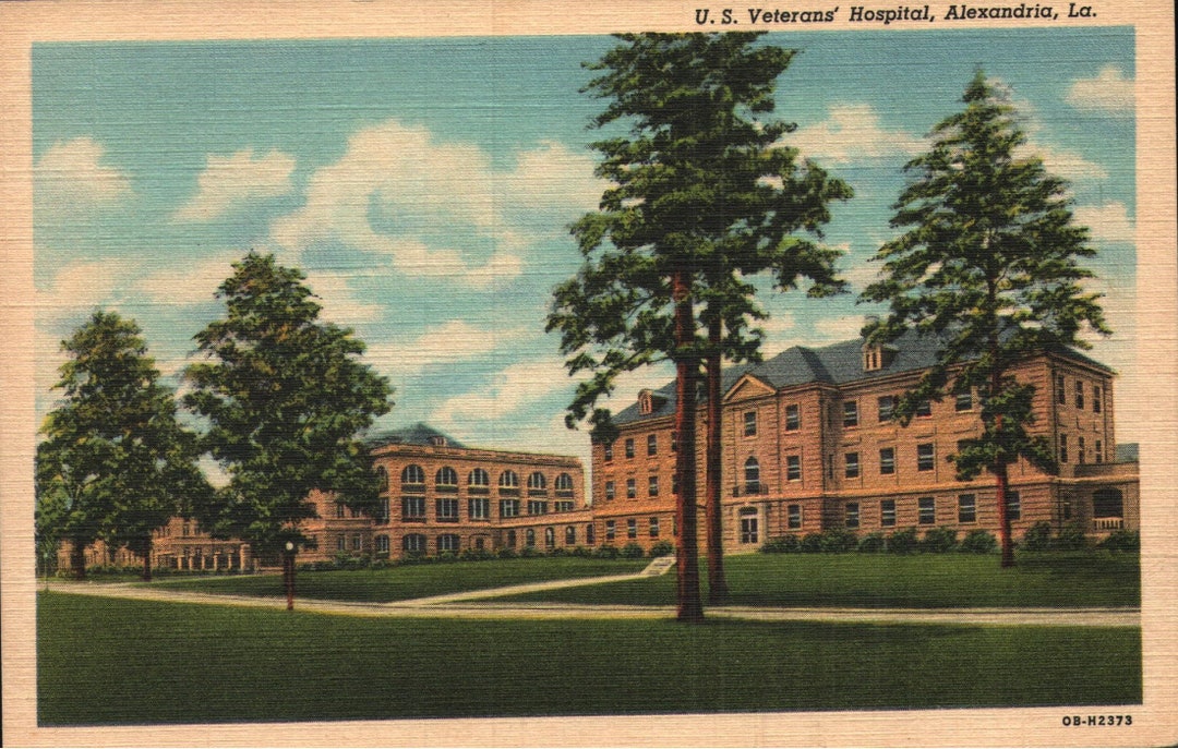 Vintage Linen Postcard US Veterans' Hospital Alexandria Louisiana 1940 Etsy