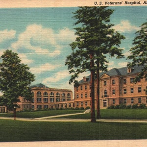 Vintage Leinen Postkarte US Veteranen Krankenhaus Alexandria 1940