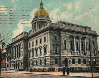 Vintage Pre-Linen Postcard  Court House Camden New Jersey 1900s