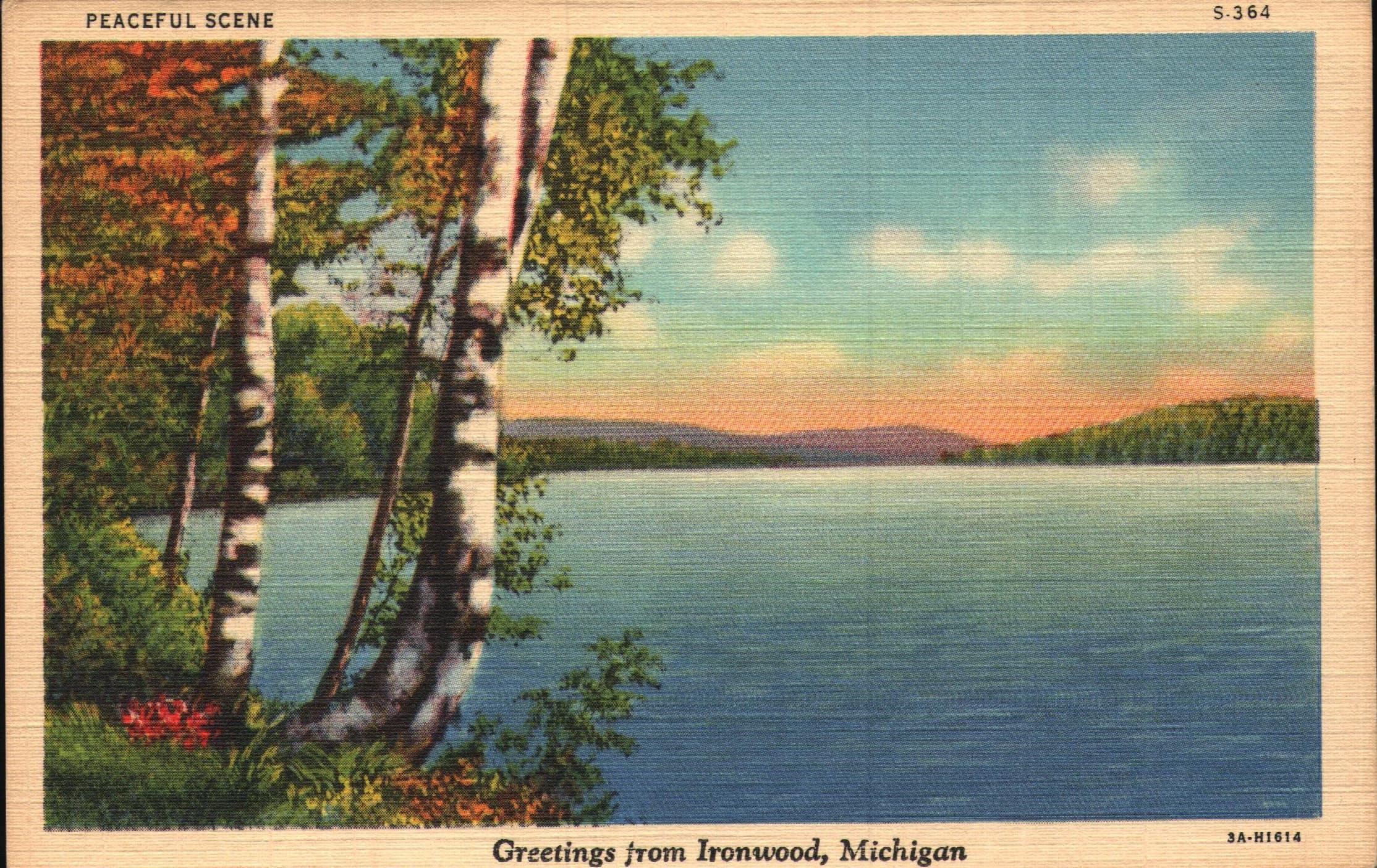Vintage Linen Postcard Greetings from Ironwood Michigan 1933 Etsy