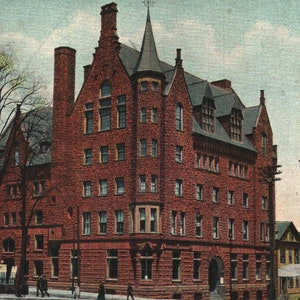 Vintage Pre-Linen Postcard YMCA Building Providence Rhode Island années 1910