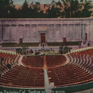 Vintage Pre-Linen Postcard Greek Theatre Berkeley California 1910s Capacidad de asientos 10,000