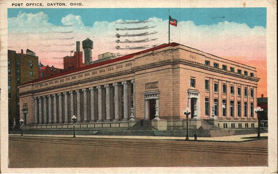 Vintage Pre-Linen Postcard Post Office Belvidere Illinois 1920s