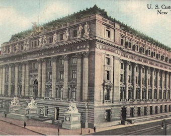 Vintage Pre-Linen Postcard U.S. Custom House NYC New York 1913