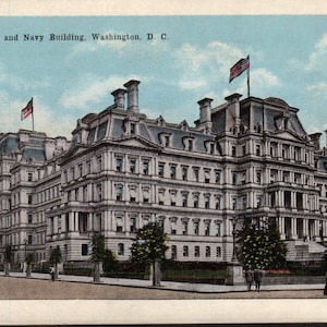 Vintage Pre-Linen Postcard State, War and Navy Building Washington DC 1910s - 1920s Congressional Series Addison T Smith Idaho