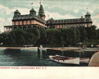 Vintage Pre-Linen Postcard  The Crossmon House Alexandria Bay New York 1900s Undivided Back