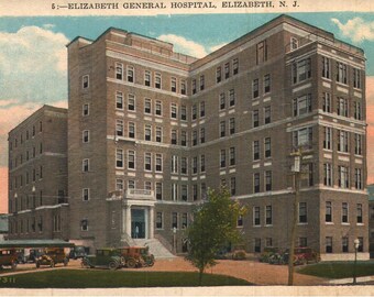 Vintage Pre-Linen Postcard Elizabeth General Hospital Elizabeth New Jersey 1920s