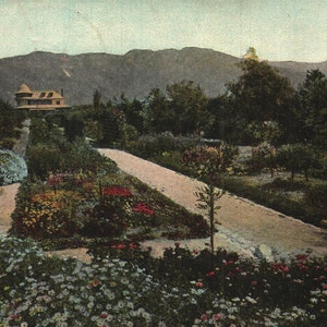 Cartão postal vintage pré-linho Uma residência na Califórnia dos anos 1900 Covina