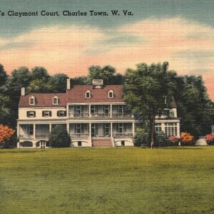 Vintage Linen Postcard R. J. Funkhouser's Claymont Court, Charles Town West Virginia 1950s