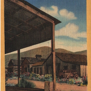 Vintage Linen Postcard Relic of the Past a Ghost Town in the Southwest 1946