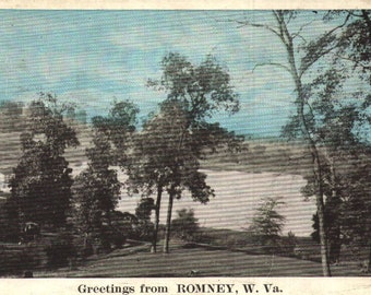 Vintage Pre-Linen Postcard Greetings from Romney West Virginia 1920s