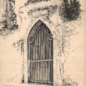 carte postale vintage The Tomb of General Washington Mount Vernon Virginia 1930 Dessin d’Elizabeth O’Neill Verner