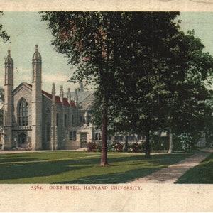 Vintage Pre-Linen Postcard Gore Hall Harvard University Cambridge Massachusetts 1904