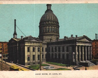 Vintage pre-linnen ansichtkaart Court House St. Louis, Missouri, jaren 1910