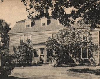 vintage Linen Postcard Longfellow’s Wayside Inn South Sudbury Massachusetts 1940s