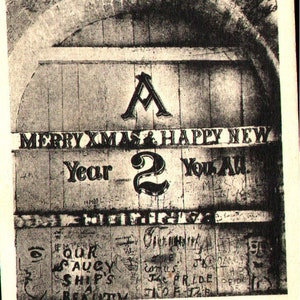 vintage Pre-Linen Postcard Christmas Inscription Made by King George V in 1883 Dockyard Antigua 1920s