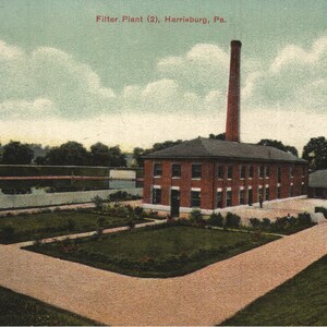 Vintage Pre-Linnen Ansichtkaart Filter Plant (2) Harrisburg Pennsylvania 1910s