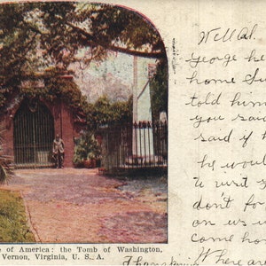 vintage Pre-Linen Postcard The Sacred Shrine of America the Tomb of Washington Mount Vernon Virginie des années 1900