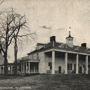 vintage Pre-Linen Postcard Home of George Washington Mount Vernon Virginie années 1900