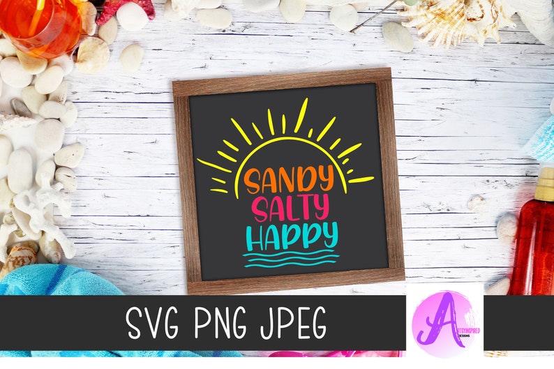 Download Sandy salty happy svg summer sun PNG funny Diy summer ...