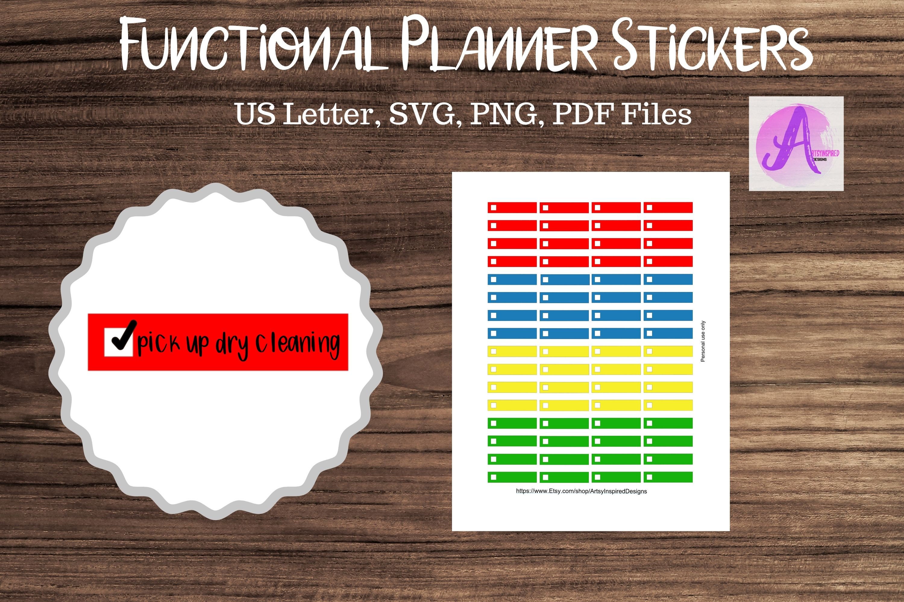 Printable functional sticker checklist stationery to do | Etsy