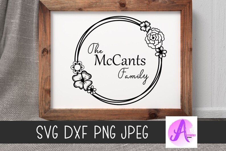 Family Name Sign Svg Circle Frame Svg Laurel Name Frame Svg Circle Monogram Svg Door Mat Png Floral Wreath Sign Last Name Door Sign Svg Clip Art Art Collectibles