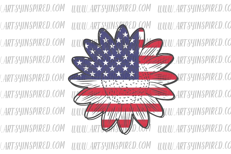 American flag sunflower svg patriotic png vintage usa flag ...