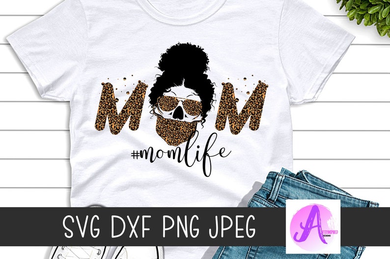 Download Mom Life Skull Leopard print Retro Sublimation PNG face ...