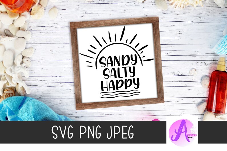 Download Sandy salty happy svg summer sun PNG funny Diy summer ...