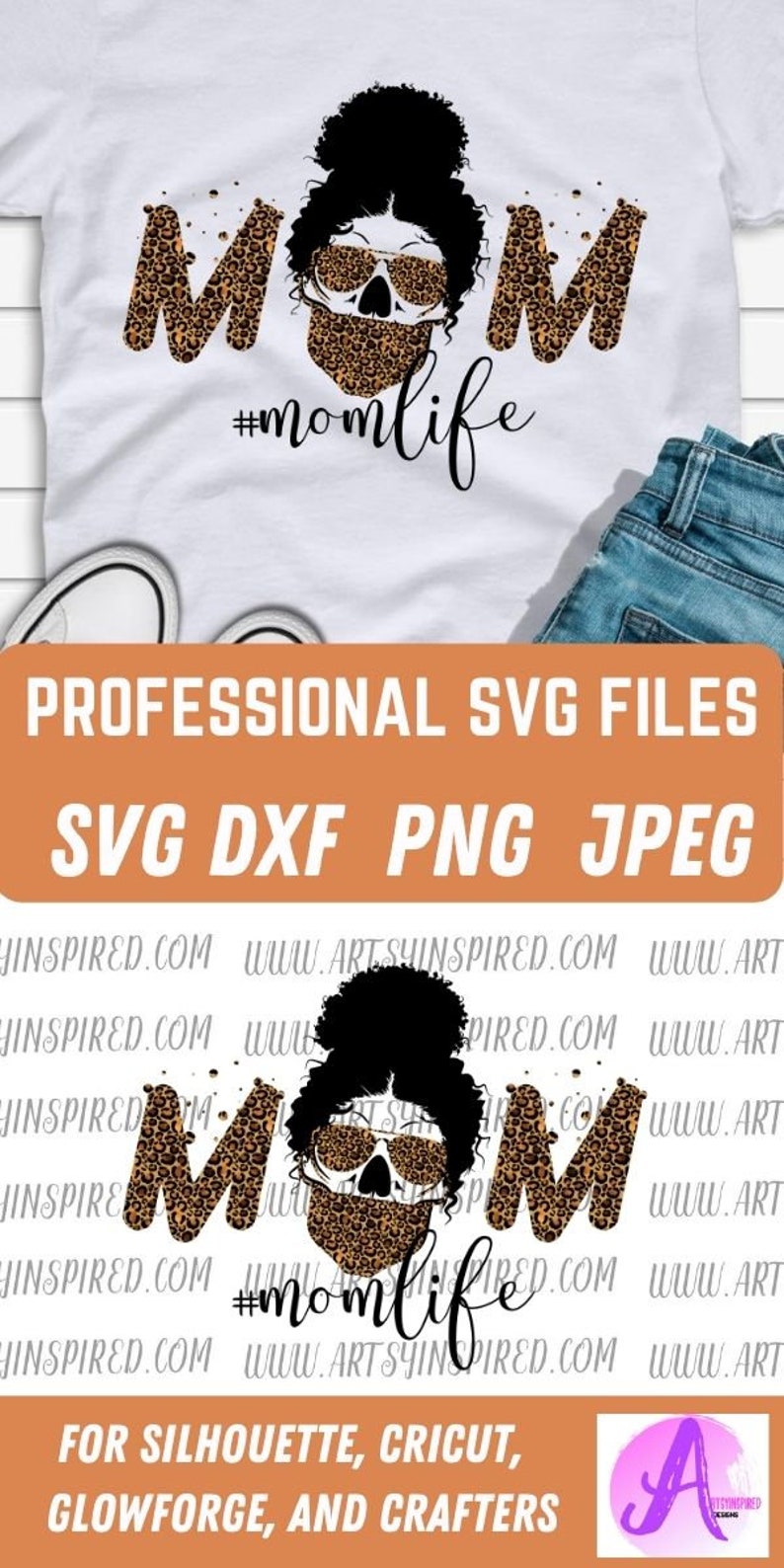 Download Mom Life Skull Leopard print Retro Sublimation PNG face ...