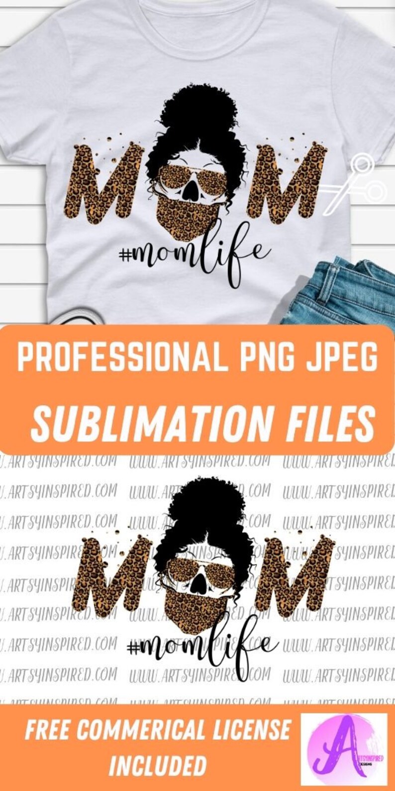 Download Mom Life Skull Leopard print Retro Sublimation PNG face ...