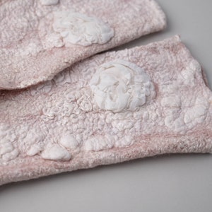 Bridal fingerless gloves Rose pink arm warmers Baby pink wool mittens Seamless mitts