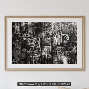 Abstract Tribal Printable Art, Back and White, Modern Tribal Print, Tribal Art Poster, Instant Download v3
