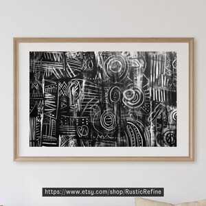 Abstract Tribal Printable Art, Back and White, Modern Tribal Print, Tribal Art Poster, Instant Download v1