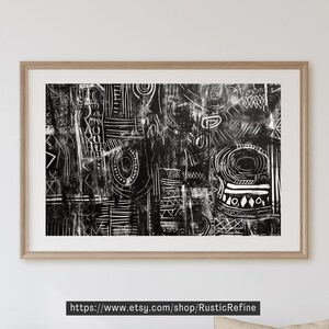 Abstract Tribal Printable Art, Back and White, Modern Tribal Print, Tribal Art Poster, Instant Download v.02