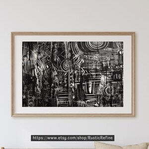 Abstract Tribal Printable Art, Back and White, Modern Tribal Print, Tribal Art Poster, Instant Download v004