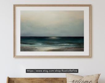 Moody Seascape Painting: Vintage Coastal Art Print (Digital Download)
