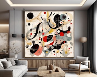Lámina inspirada en Joan Miró: Surrealismo abstracto (Descarga digital)