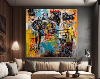 Lámina artística de grafiti de Basquiat: Neoexpresionismo urbano (descarga digital)