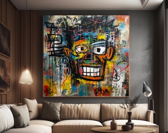 Lámina artística de grafiti de Basquiat: Neoexpresionismo urbano (descarga digital)