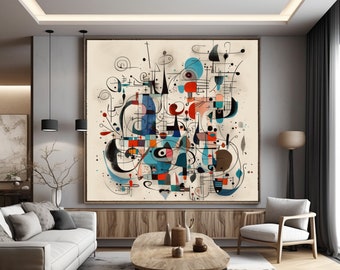 Lámina inspirada en Joan Miró: Surrealismo abstracto (Descarga digital)