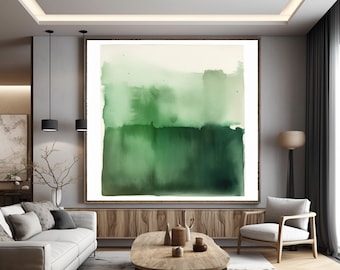 Lámina abstracta verde inspirada en Rothko: Decoración moderna para el hogar (descarga instantánea)