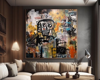 Arte mural de grafiti de Basquiat: Neoexpresionismo urbano SAMO (impresión digital)
