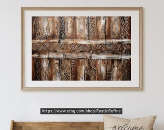 Lámina de arte tribal abstracto: formas geométricas modernas (descarga digital)