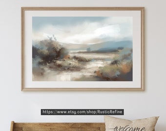 IMPRIMIBLE Vintage Living Room Paisaje Pintura / Decoración Country Francesa / Digital Descargable 2