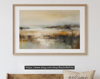 Moody Seascape Painting: Vintage Coastal Art Print (Instant Download)