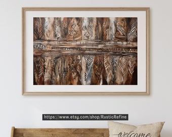 Impresión de arte tribal abstracto: Póster geométrico moderno (descarga instantánea)