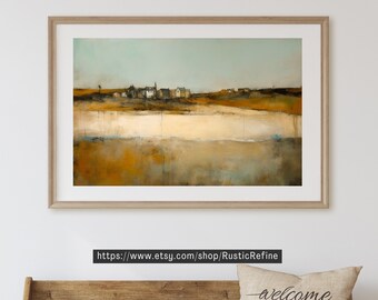 Moody Seascape Painting: Vintage Coastal Art Print (Instant Download)