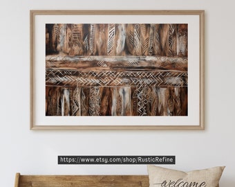 Impresión de arte tribal abstracto: Póster geométrico moderno (descarga instantánea)