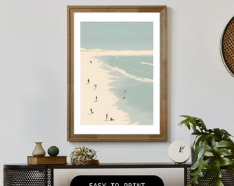 Schwimmer Minimalistisches Kunstwerk Schwimmbad Kunst Blaues ästhetisches Poster Sommer Kunstdruck Deko-Stil Badezimmer Dekor Schwimmen - DIGITALER DOWNLOAD